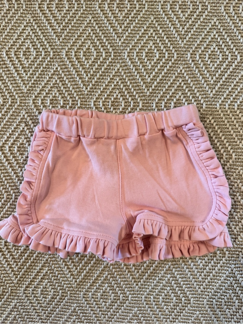 Girls Pink Ruffle Hem Pull-On Shorts